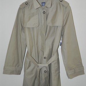 GAP Women's Knee length Khaki Raincoat Size XXL Lightweight NWT